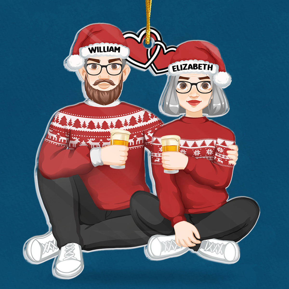 Tu es mon souhait de Noël - Ornement personnalisé pour couple - Forme personnalisée en acrylique - Cadeau de Noël pour mari et femme, anniversaire