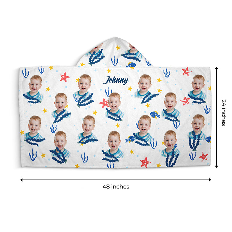 Serviette de plage à capuche personnalisée avec photo « Nous avons tous besoin de vitamines » - Cadeau pour enfants et membres de la famille