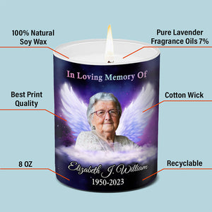 Photo personnalisée Je serai toujours là - Bougie parfumée sans fumée personnalisée commémorative - Cadeau commémoratif, cadeau de condoléances pour les membres de la famille