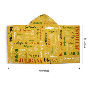 Serviette de plage à capuche personnalisée avec inscriptions colorées pour enfants - Cadeau pour enfants et membres de la famille