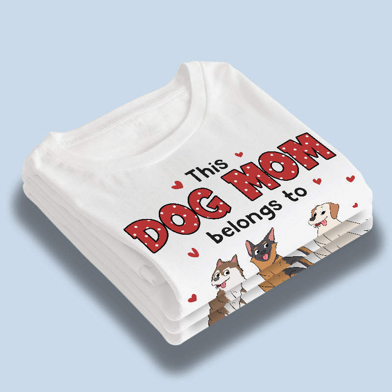 Cette superbe maman chien appartient à - T-shirt unisexe personnalisé, sweat à capuche, sweat-shirt - Cadeau pour propriétaires d'animaux et amoureux des animaux