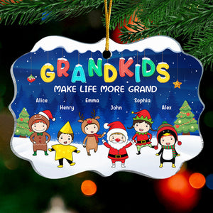 J'aime mes petits-enfants jusqu'à la lune et retour - Décoration familiale personnalisée - Forme Benelux en acrylique - Cadeau de Noël pour grand-mère, grand-père