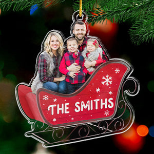 Photo personnalisée « Voici mes personnes préférées » - Ornement personnalisé pour la famille - Forme personnalisée en acrylique - Cadeau de Noël pour les membres de la famille