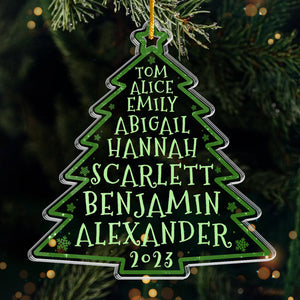 Guirlandes lumineuses pour sapin de Noël - Décoration personnalisée pour la famille - En acrylique - Cadeau de Noël pour les membres de la famille