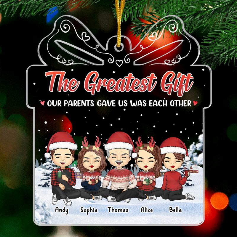 Nous sommes tous un - Décoration personnalisée pour la famille - Boîte cadeau en acrylique - Cadeau de Noël pour les membres de la famille