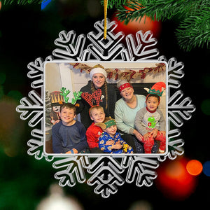 Décoration de Noël personnalisée avec photo de famille - Décoration personnalisée en acrylique - Cadeau de Noël pour les membres de la famille
