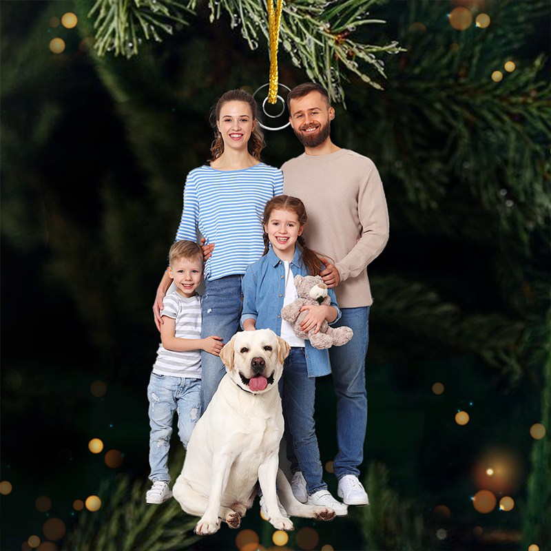 Décorations de Noël personnalisées à télécharger avec photos - Bons moments et comptines de Noël - Décoration personnalisée pour la famille - Forme personnalisée en acrylique - Cadeau de Noël pour les membres de la famille