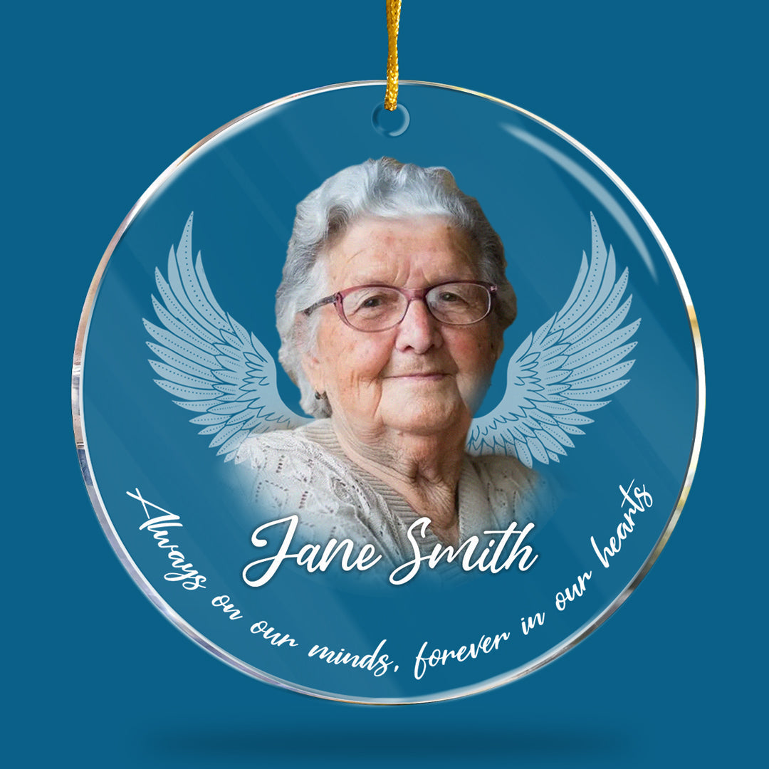 Photo personnalisée « Pas un jour ne passe » – Ornement commémoratif personnalisé – Forme ronde en acrylique – Cadeau de Noël, cadeau de condoléances pour les membres de la famille