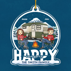 All I Need Is A Bonfire With My Bae - Couple Personalized Custom Ornament - Acrylic Custom Shaped - Christmas Gift For Husband Wife, Anniversary, Camping Lovers