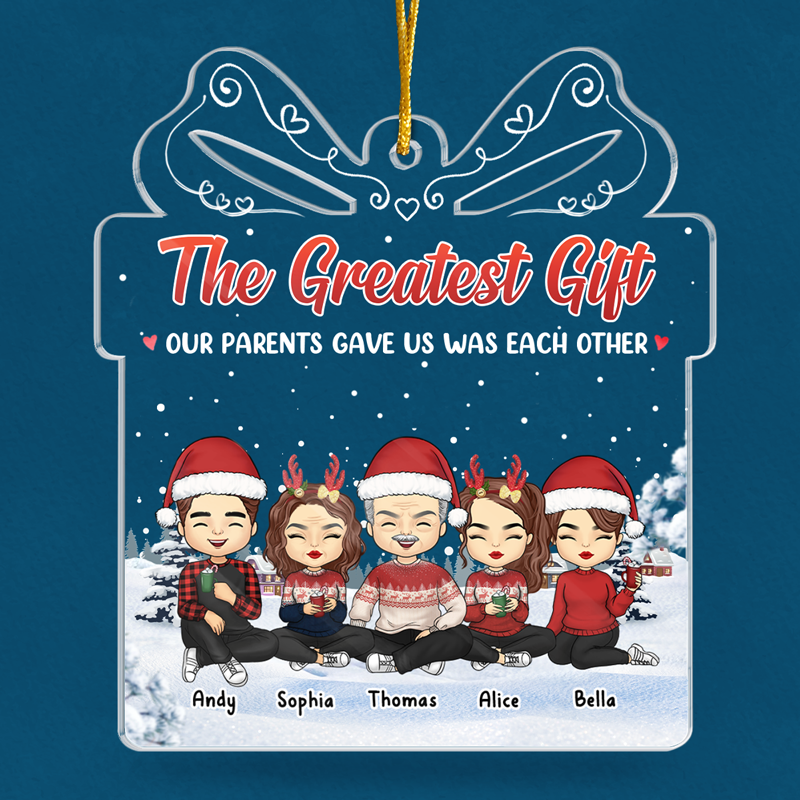 Nous sommes tous un - Décoration personnalisée pour la famille - Boîte cadeau en acrylique - Cadeau de Noël pour les membres de la famille