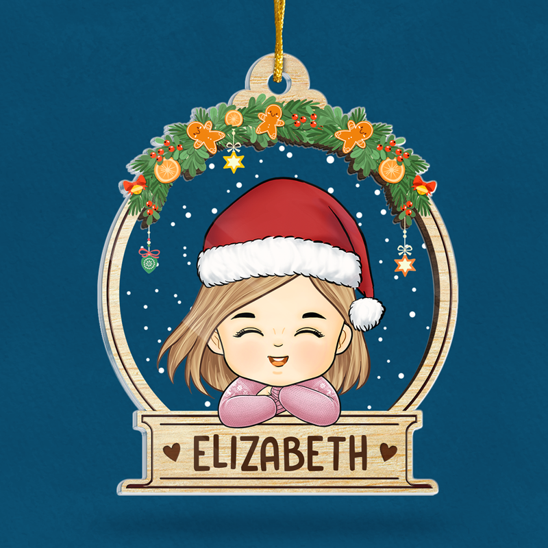 Jingle All The Way - Décoration personnalisée pour la famille - Forme personnalisée en acrylique - Cadeau de Noël pour les membres de la famille