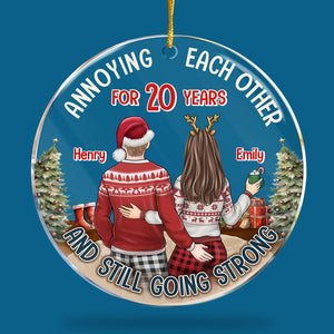 Je suis à toi - Ornement personnalisé pour couple - Forme ronde en acrylique - Cadeau de Noël pour mari et femme, anniversaire