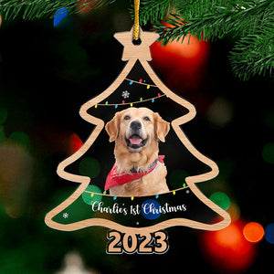 Photo personnalisée « Joyeux Noël entre amis » – Décoration personnalisée pour chien et chat – Forme personnalisée en acrylique – Cadeau de Noël pour propriétaires et amoureux des animaux