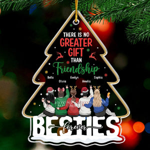 Il n'y a pas de plus beau cadeau que l'amitié - Décoration personnalisée Bestie - En acrylique en forme de sapin de Noël - Cadeau de Noël pour meilleures amies, meilleures amies, sœurs