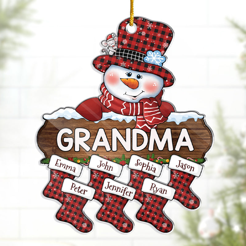 La plus belle période de l'année - Décoration personnalisée pour la famille - Forme personnalisée en acrylique - Cadeau de Noël pour grand-mère