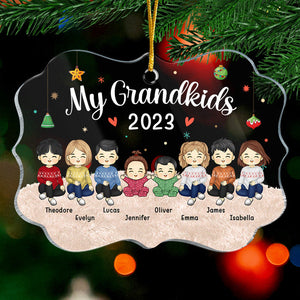 Merveilleux petits-enfants - Ornement personnalisé familial - Forme Benelux en acrylique - Cadeau de Noël pour les membres de la famille
