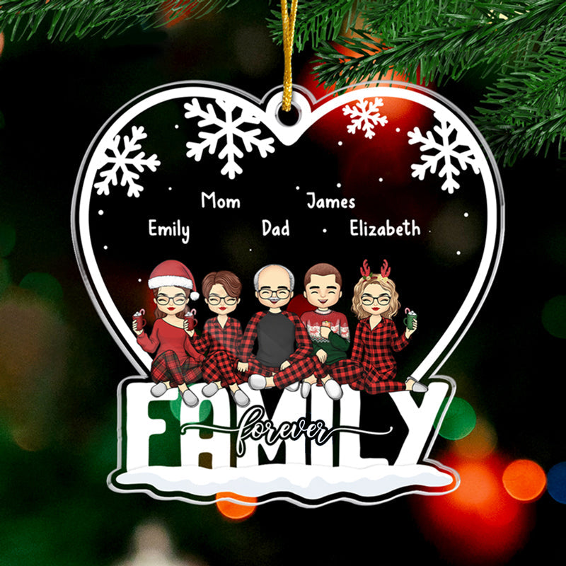 Chérissez chaque instant - Ornement personnalisé pour la famille - Forme personnalisée en acrylique - Cadeau de Noël pour les membres de la famille