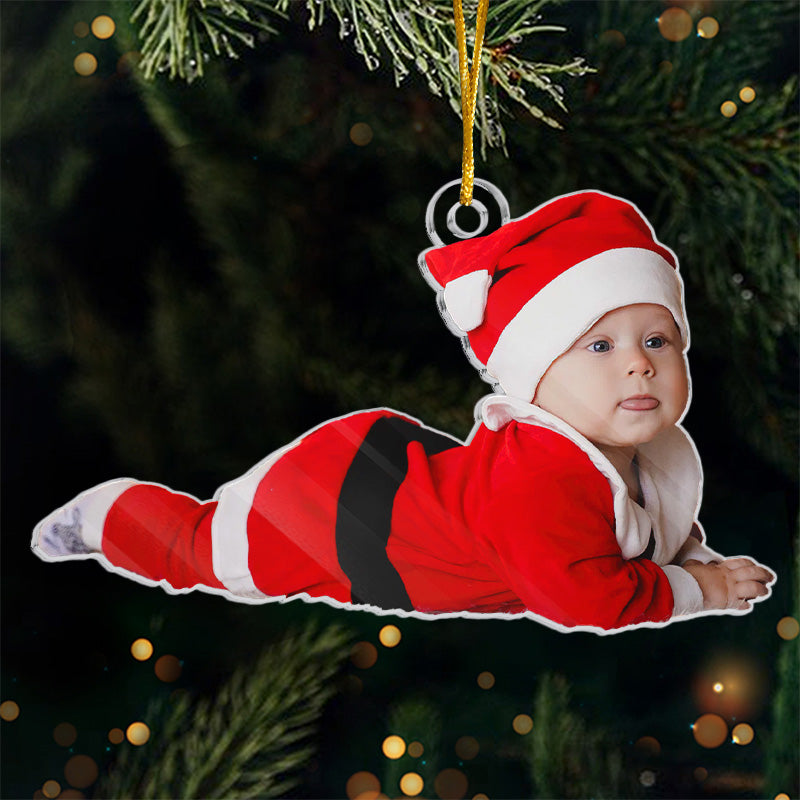 Photo personnalisée « C'est mon premier Noël » - Décoration personnalisée pour la famille - Acrylique de forme personnalisée - Cadeau de fête prénatale, premier Noël, cadeau de Noël pour les membres de la famille