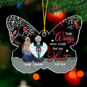 Tu me manques pour toujours - Ornement commémoratif personnalisé en acrylique en forme de papillon - Cadeau de Noël, cadeau de condoléances pour les membres de la famille