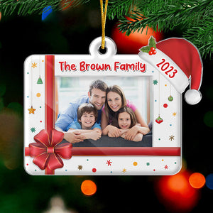 Photo personnalisée de famille pour faire de cette maison un foyer - Ornement personnalisé pour la famille - Forme personnalisée en acrylique - Cadeau de Noël pour les membres de la famille