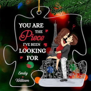 You Are My Missing Piece - Couple Personalized Custom Ornament - Acrylic Puzzle Shaped - Christmas Gift For Husband Wife, Anniversary