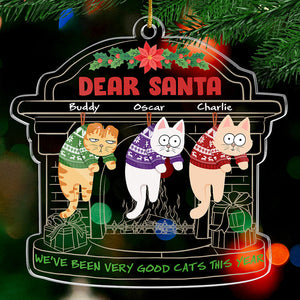 Sur la liste des vilains - Ornement personnalisé en acrylique pour chat - Forme personnalisée - Cadeau de Noël pour les propriétaires et les amoureux des animaux