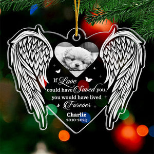 Photo personnalisée « Nos cœurs n'étaient pas prêts » - Ornement commémoratif personnalisé - Forme personnalisée en acrylique - Cadeau de Noël, cadeau de condoléances pour les propriétaires d'animaux et les amoureux des animaux