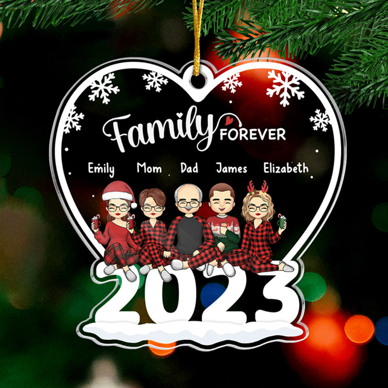 Les liens familiaux sont indestructibles - Décoration personnalisée pour la famille - Forme personnalisée en acrylique - Cadeau de Noël pour les membres de la famille