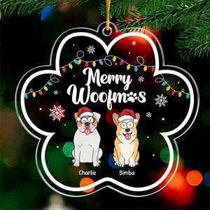 Joyeux Noël ! Décoration personnalisée pour chien en acrylique en forme de fleur. Cadeau de Noël pour les propriétaires et les amoureux des animaux.