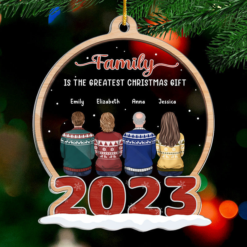 Tu es le plus beau cadeau - Ornement personnalisé pour la famille - Forme personnalisée en acrylique - Cadeau de Noël pour les membres de la famille, les meilleurs amis, les meilleures amies, les sœurs