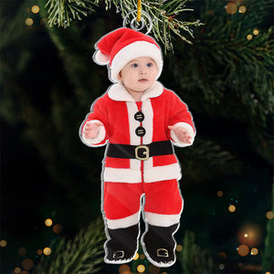 Photo personnalisée « C'est mon premier Noël » - Décoration personnalisée pour la famille - Acrylique de forme personnalisée - Cadeau de fête prénatale, premier Noël, cadeau de Noël pour les membres de la famille