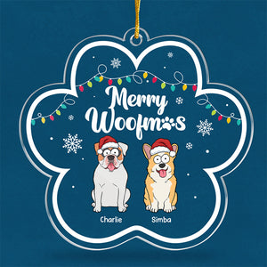 Joyeux Noël ! Décoration personnalisée pour chien en acrylique en forme de fleur. Cadeau de Noël pour les propriétaires et les amoureux des animaux.