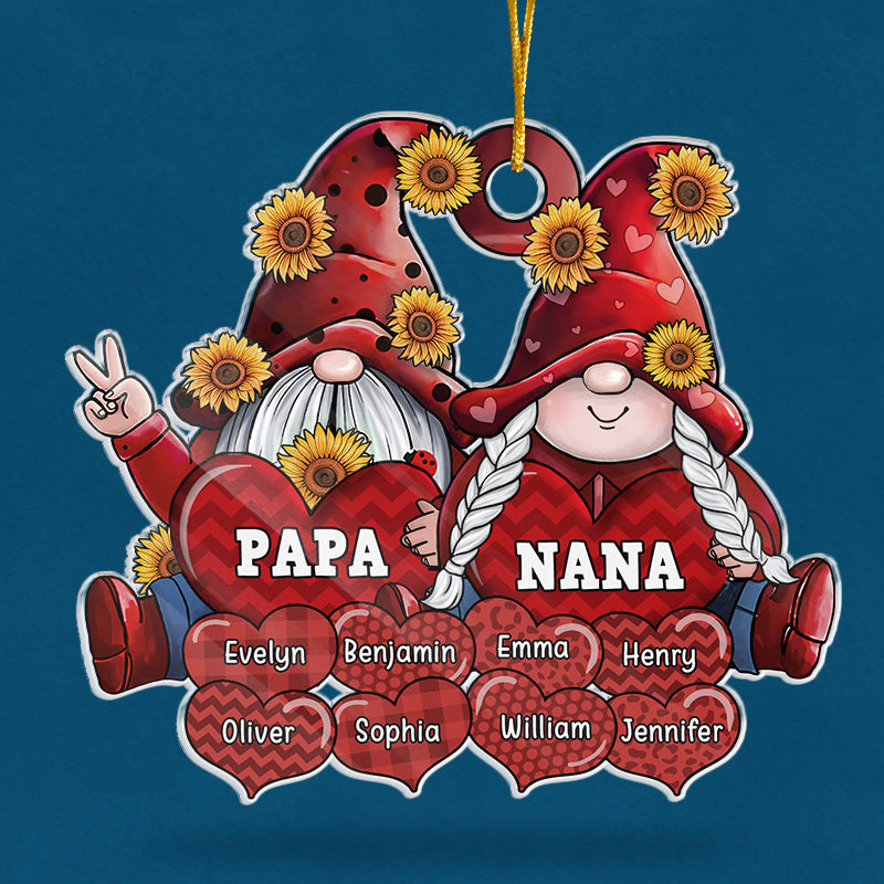 Mes petits-enfants me font sourire - Décoration personnalisée pour la famille - Forme personnalisée en acrylique - Cadeau de Noël pour grand-père et grand-mère