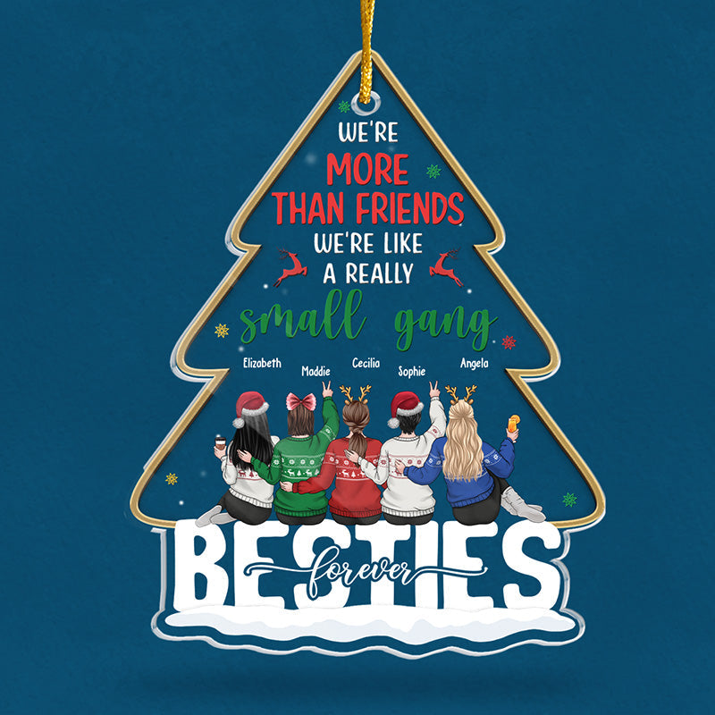 Nous sommes plus que des amis - Ornement personnalisé Bestie - En forme de sapin de Noël en acrylique - Cadeau de Noël pour meilleures amies, BFF, sœurs