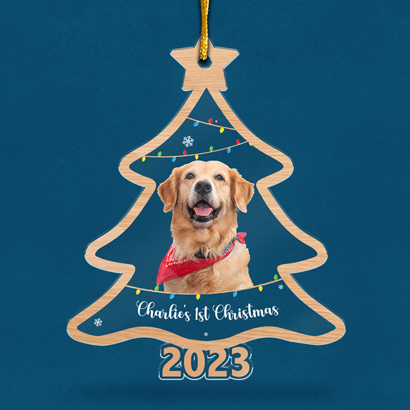 Photo personnalisée « Joyeux Noël entre amis » – Décoration personnalisée pour chien et chat – Forme personnalisée en acrylique – Cadeau de Noël pour propriétaires et amoureux des animaux
