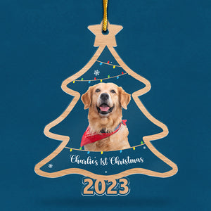 Photo personnalisée « Joyeux Noël entre amis » – Décoration personnalisée pour chien et chat – Forme personnalisée en acrylique – Cadeau de Noël pour propriétaires et amoureux des animaux