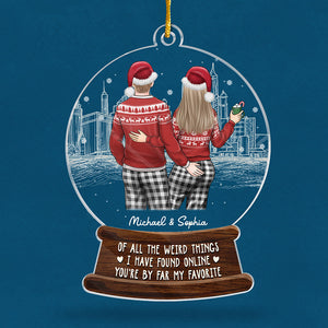 Tu es de loin mon préféré - Ornement personnalisé pour couple - Boule à neige en acrylique - Cadeau de Noël pour mari et femme, anniversaire