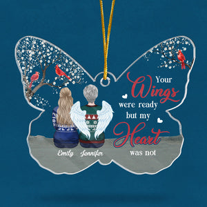 Tu me manques pour toujours - Ornement commémoratif personnalisé en acrylique en forme de papillon - Cadeau de Noël, cadeau de condoléances pour les membres de la famille