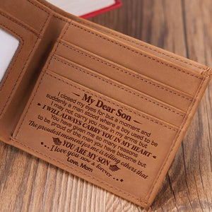 Mon cher fils, j'ai fermé les yeux un instant - Portefeuille à deux volets - À mon fils, cadeau pour fils, cadeau de papa et maman pour fils, cadeau d'anniversaire pour fils, cadeau de Noël