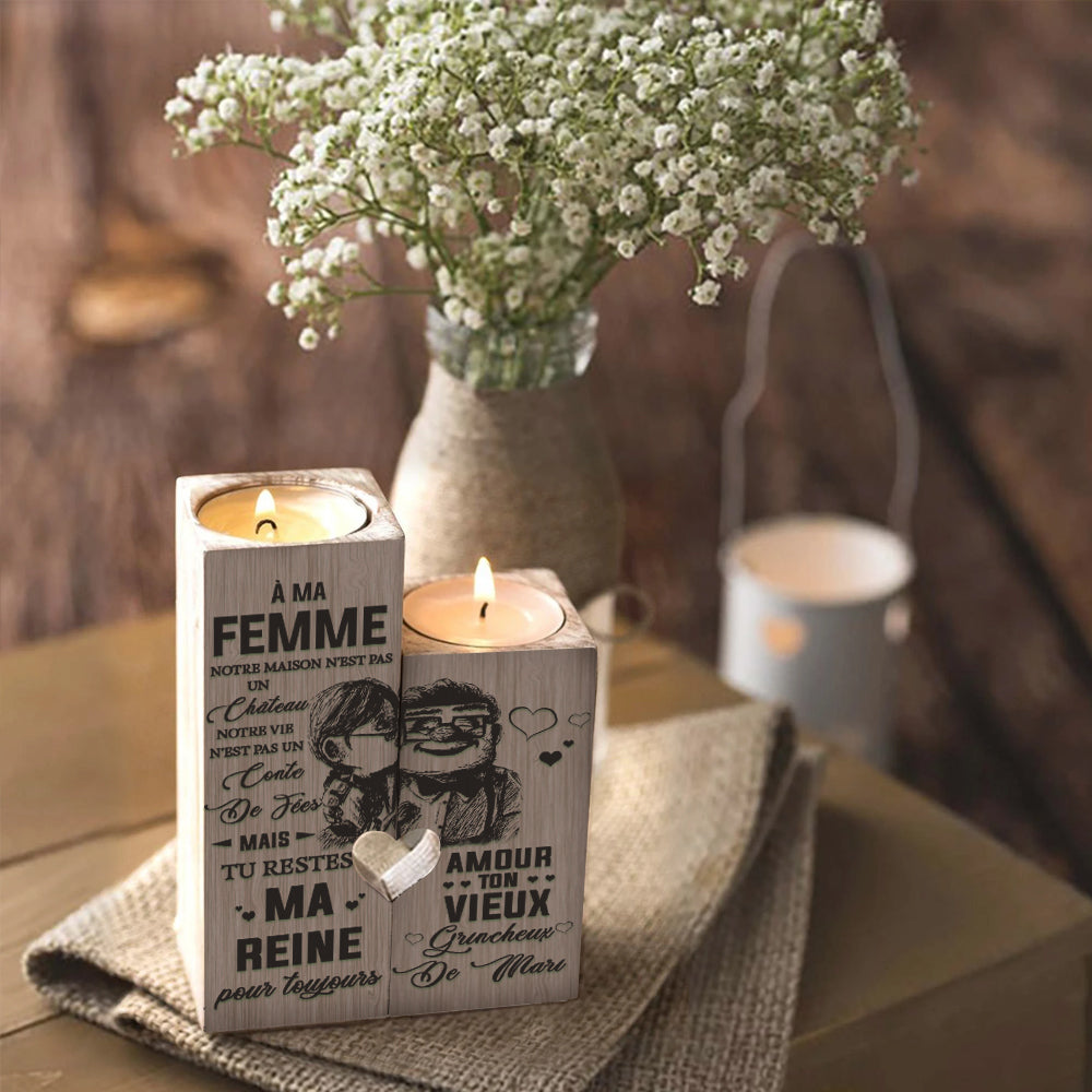 À Ma Femme Notre Maison N'est Pas Un Château Notre Vie N'est Pas Un Conte - Gift For Couples, Candle Holder.