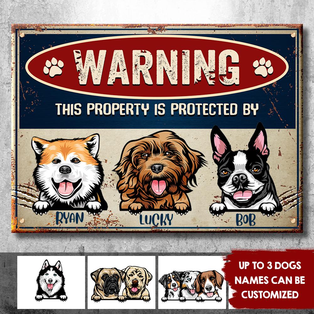 Warning Zone - Funny Personalized Dog Metal Sign (WW).