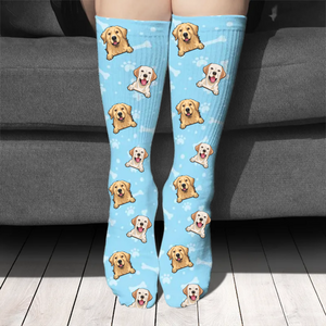 Patte colorée, cadeau pour les amoureux des chiens - Chaussettes personnalisées