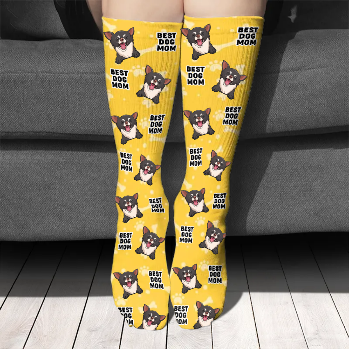 Meilleurs parents du monde - Cadeau pour les amoureux des chiens - Chaussettes personnalisées