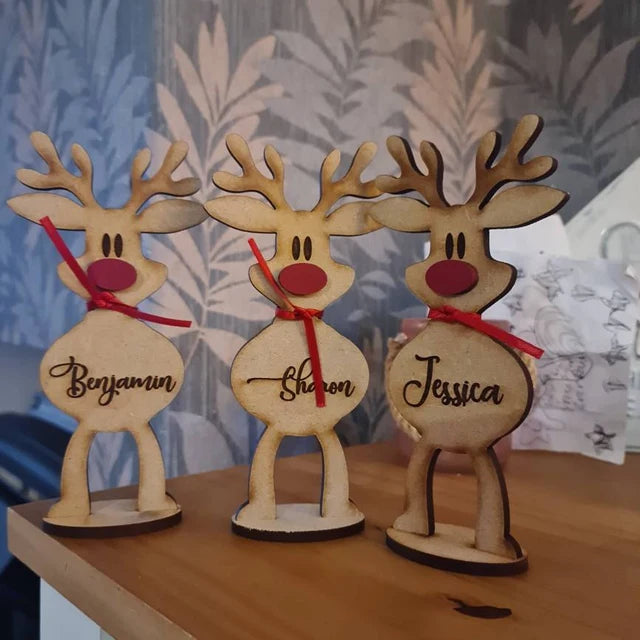 Noël est l'endroit où les rennes sont les plus mignons de tous - Noms de lieux de Noël personnalisés avec des rennes - Décoration de Noël, cadeau souvenir, décoration de table, cadeaux, cadeau de Noël