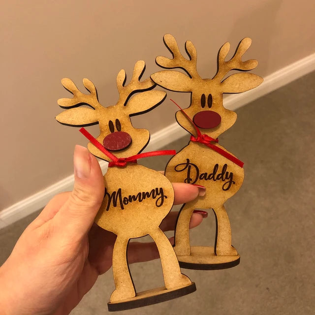 Noël est l'endroit où les rennes sont les plus mignons de tous - Noms de lieux de Noël personnalisés avec des rennes - Décoration de Noël, cadeau souvenir, décoration de table, cadeaux, cadeau de Noël