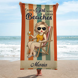 Hola Beaches - Serviette de plage personnalisée Bestie - Cadeau pour meilleures amies, meilleures amies, sœurs