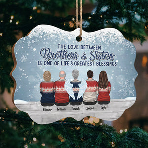 L'amour entre frères et sœurs est l'une des plus grandes bénédictions de la vie - Décoration de Noël personnalisée en bois et aluminium de forme Benelux - Cadeau pour frères et sœurs, cadeau de Noël