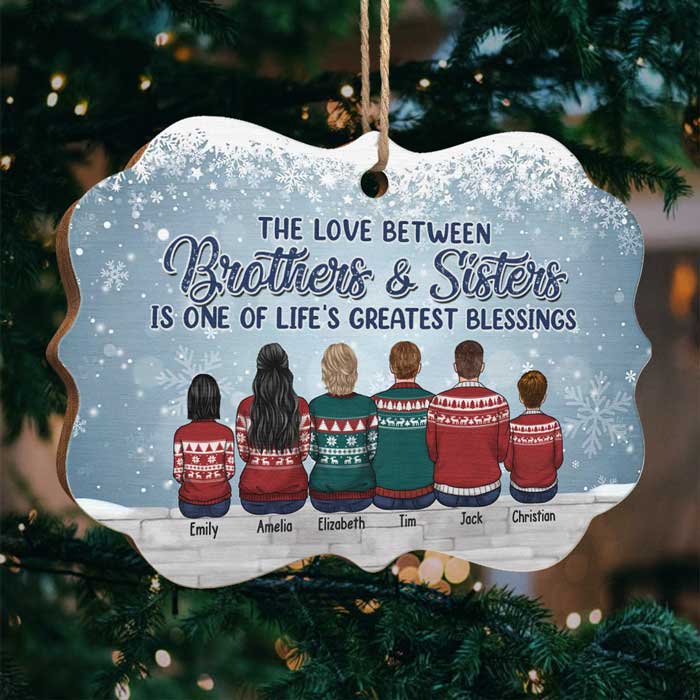 L'amour entre frères et sœurs est l'une des plus grandes bénédictions de la vie - Décoration familiale personnalisée - Bois/Aluminium en forme de Benelux - Cadeau de Noël pour frères et sœurs