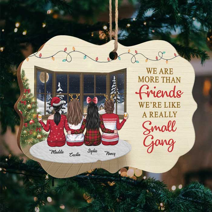 Nous sommes comme une très petite bande - Décoration de Noël en bois personnalisée en forme de Benelux - Cadeau pour meilleure amie, meilleure amie, sœur, cadeau d'anniversaire pour meilleure amie et amie, cadeau de nouvel an pour Noël