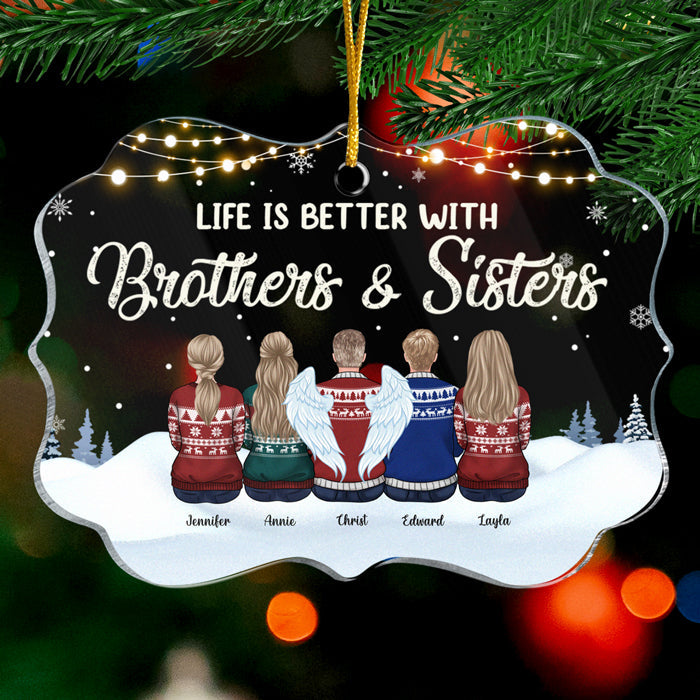 Vous êtes le plus beau des cadeaux - Ornement personnalisé pour la famille - Forme Benelux en acrylique - Cadeau de Noël pour frères et sœurs